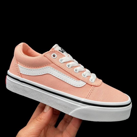 Vans Ward Little Girls Canva Skateboard Sneaker Size 12 Low Top Lace Up Shoes - Picture 2 of 16